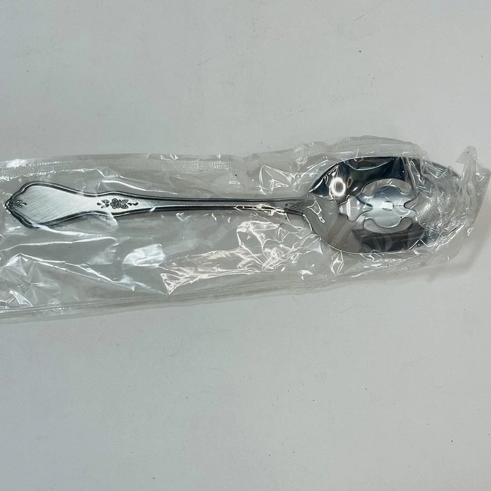Oneida Morning Blossom 4 Piece‎ Hostess Set Serving Fork Ladle Tablespoon NEW